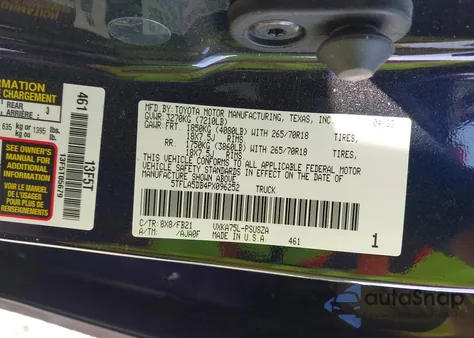 2023 Toyota Tundra Sr5 z USA, uszkodzony, nr VIN 5TFLA5DB4PX096252